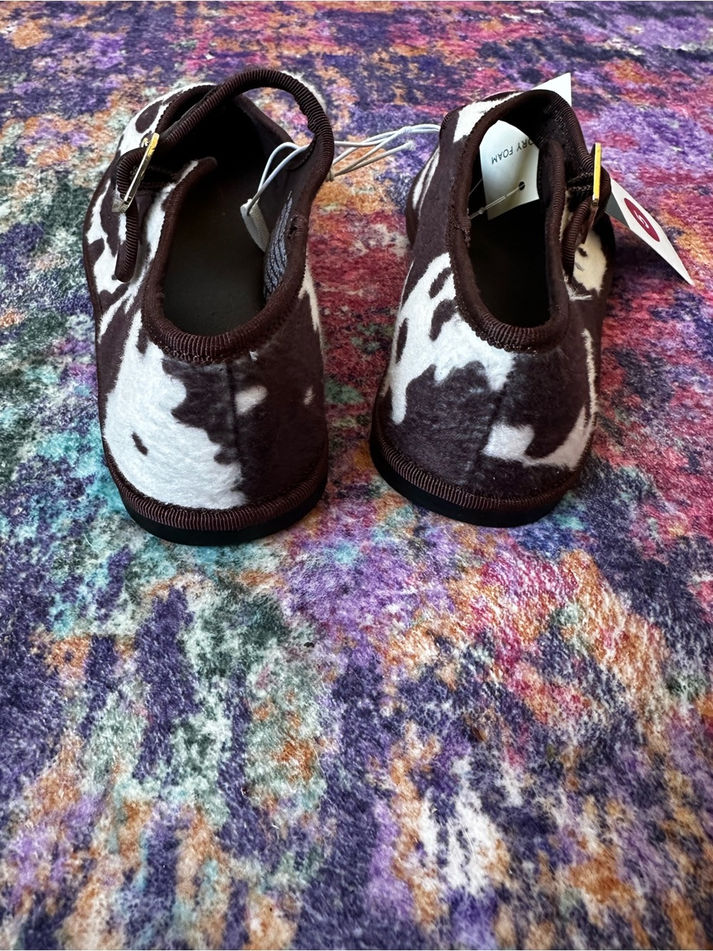 Universal Thread Cow Print Mary Jane Flats Size 5 Faux Calf Hair NWT - Picture 3 of 6